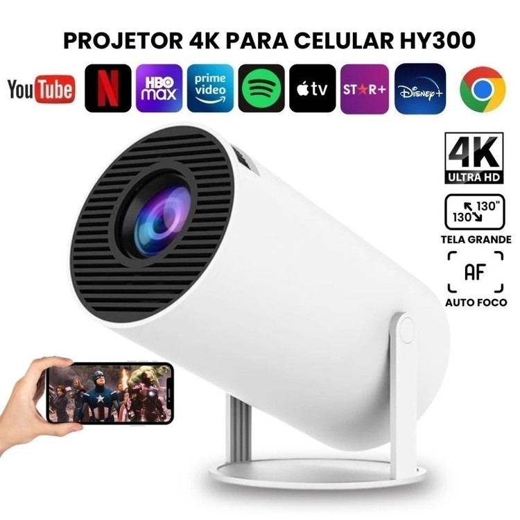 ویدیو پروژکتور استوانه ای HY300 اندرویدی Ultra HD