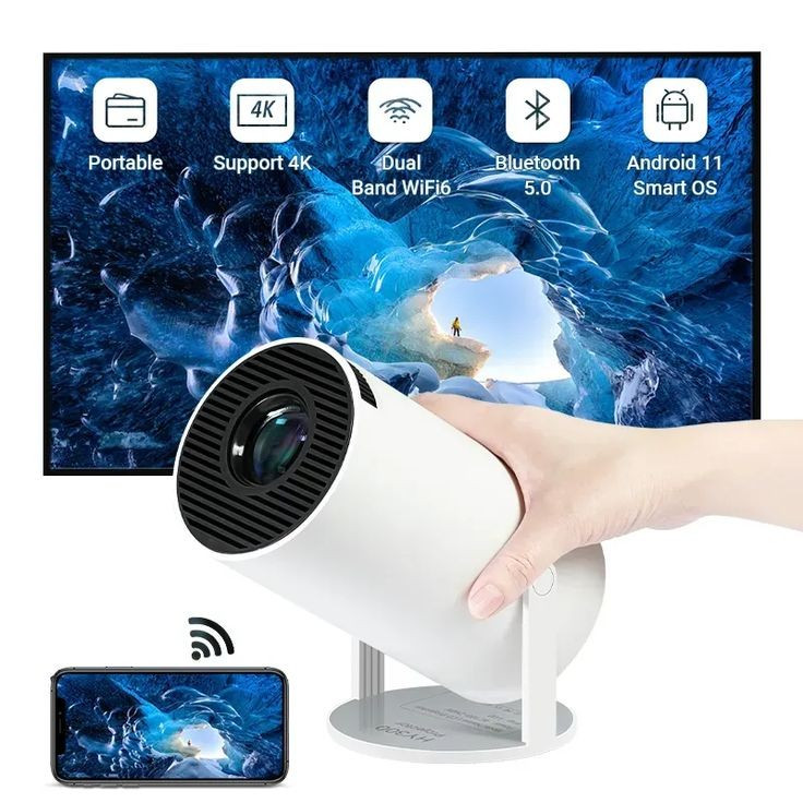 ویدیو پروژکتور استوانه ای HY300 اندرویدی Ultra HD