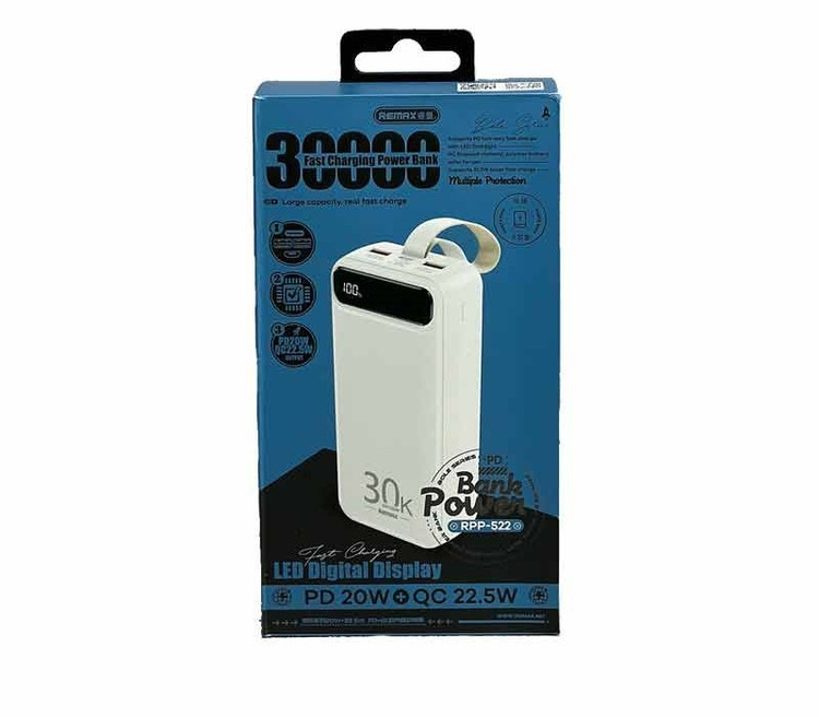 پاوربانک ریمکس مدل RPP-522 ظرفیت 30000 میلی آمپر ساعت