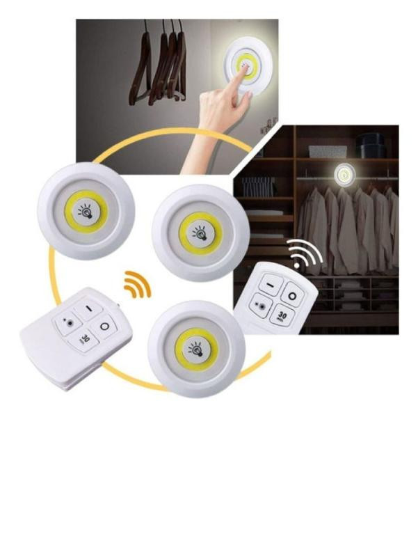 چراغ اضطراری زیر کابینتی (چراغ سقفی، چراغ مخفی) ریموت دار و باطریخور 3in1