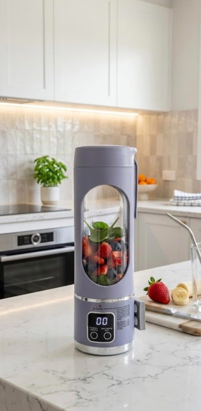 شیکر و اسموتی ساز شارژی HS-860 اورجینال | مخلوط کن 12 تیغه برقی قابل حمل برای اسموتی و پروتئین شیک