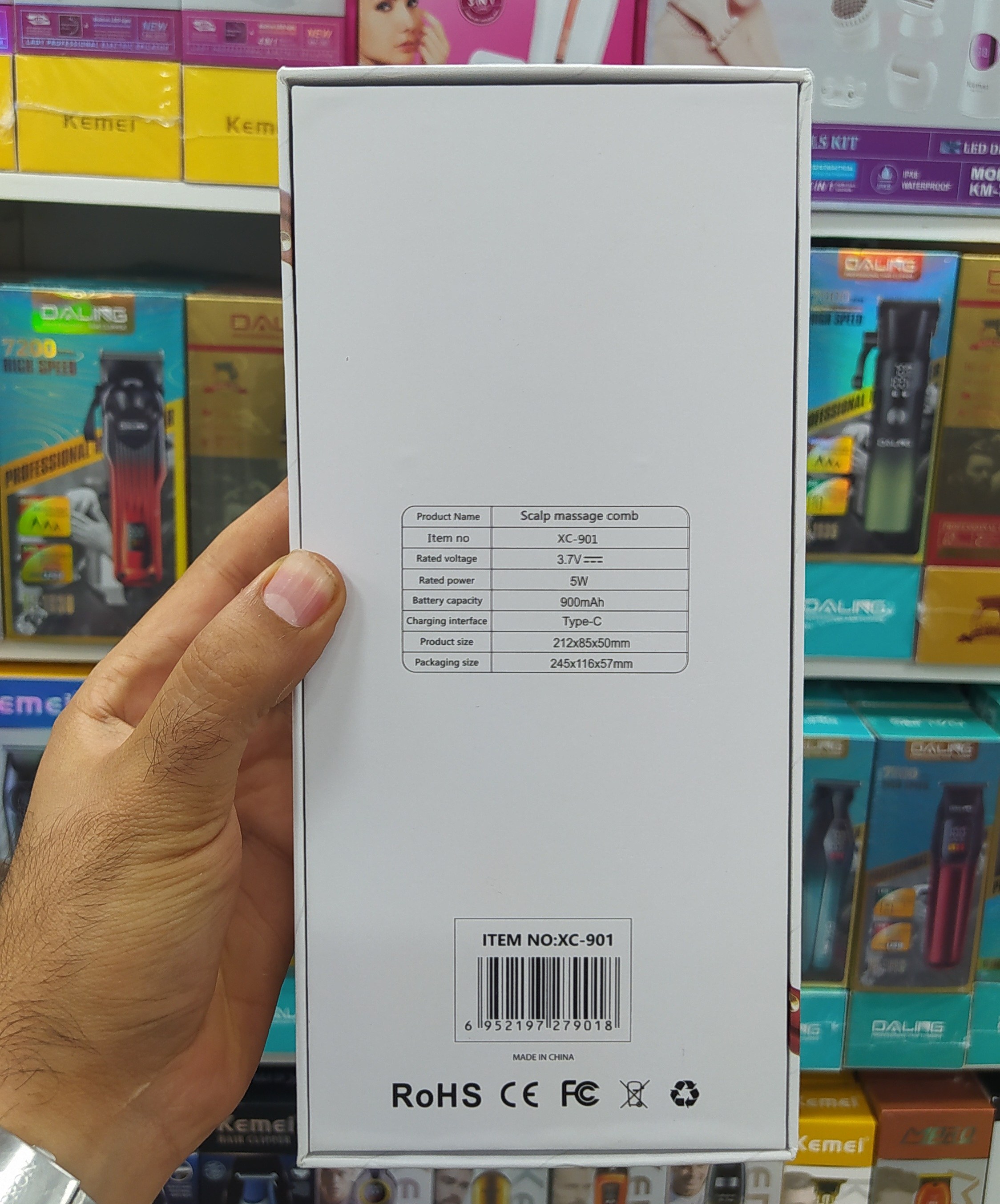 شانه و ماساژور برقی اسکالپ سر اورجینال XC-901 | روغنتراپی و تقویت ریشه مو