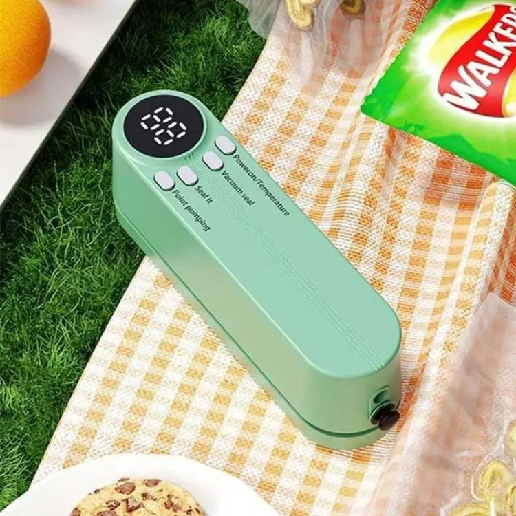 دستگاه وکیوم و پرس خانگی شارژی مدل SJT-818 | وکیوم سیلر چندکاره مواد غذایی