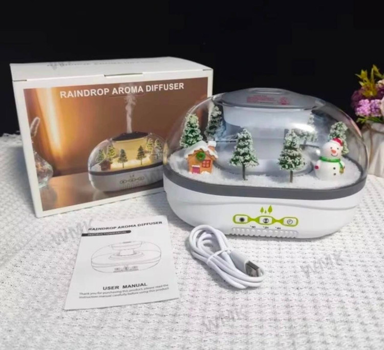 دستگاه بخور سرد و دیفیوزر معطرکننده (Raindrop Aroma Diffuser) با طرح مینیاتوری زمستانی