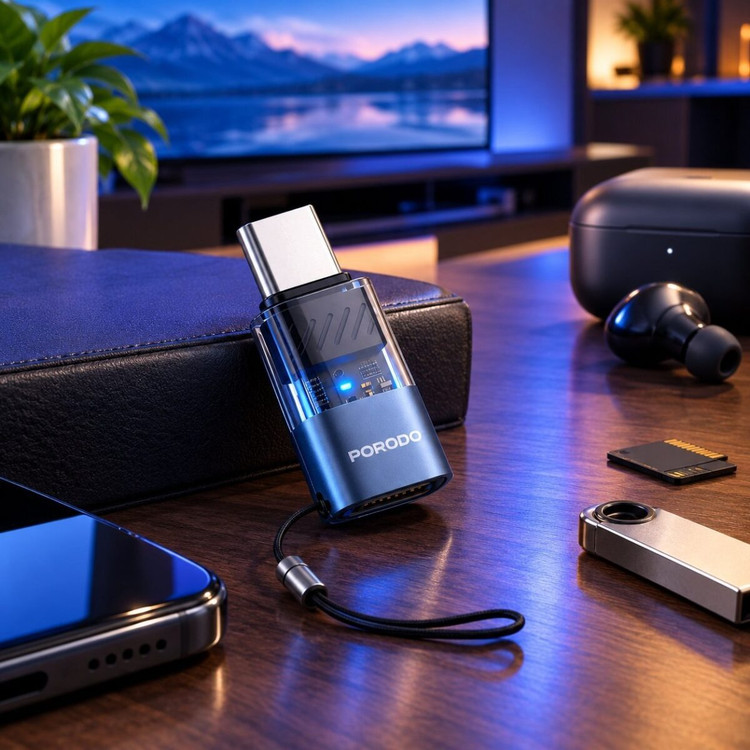 مبدل OTG لایتنینگ به تایپ سی Porodo مدل PDLTOC50GY