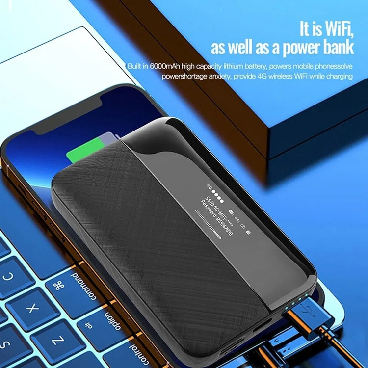 مودم جیبی اورجینال 4G LTE WiFi با باتری 6000 میلیآمپر و قابلیت پاوربانک