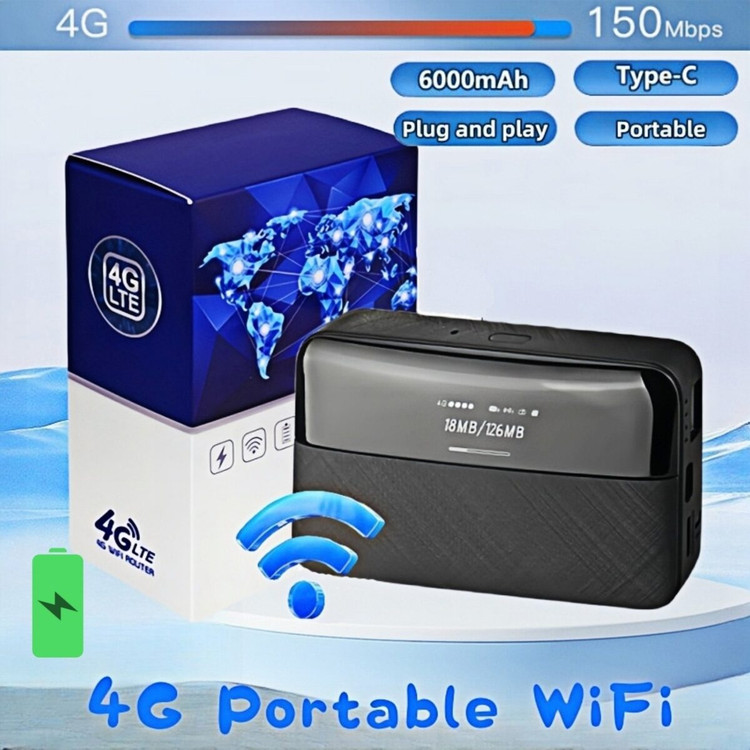 مودم جیبی اورجینال 4G LTE WiFi با باتری 6000 میلیآمپر و قابلیت پاوربانک