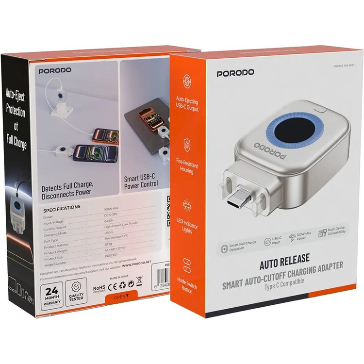 قطعکن هوشمند شارژ Porodo مدل Auto Release (PD20ACCS)
