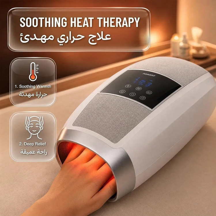 ماساژور گرمایشی دست و انگشتان پرودو مدل PD-APHNDMS-GY (Porodo Hand & Fingers Heated Massager)