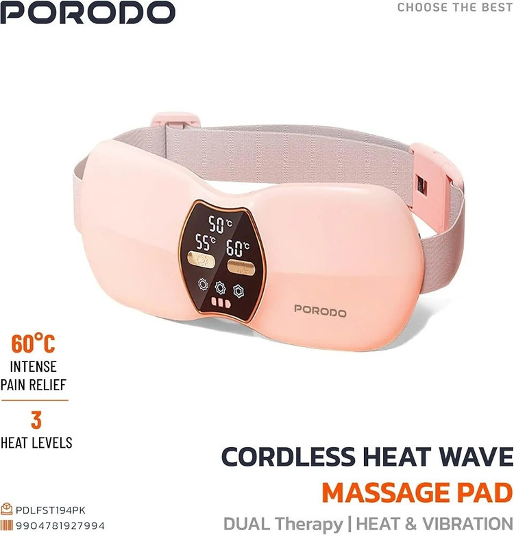 ماساژور قاعدگی شارژی پرودو مدل LFS194 (Porodo Cordless Heat Wave Massage Pad)