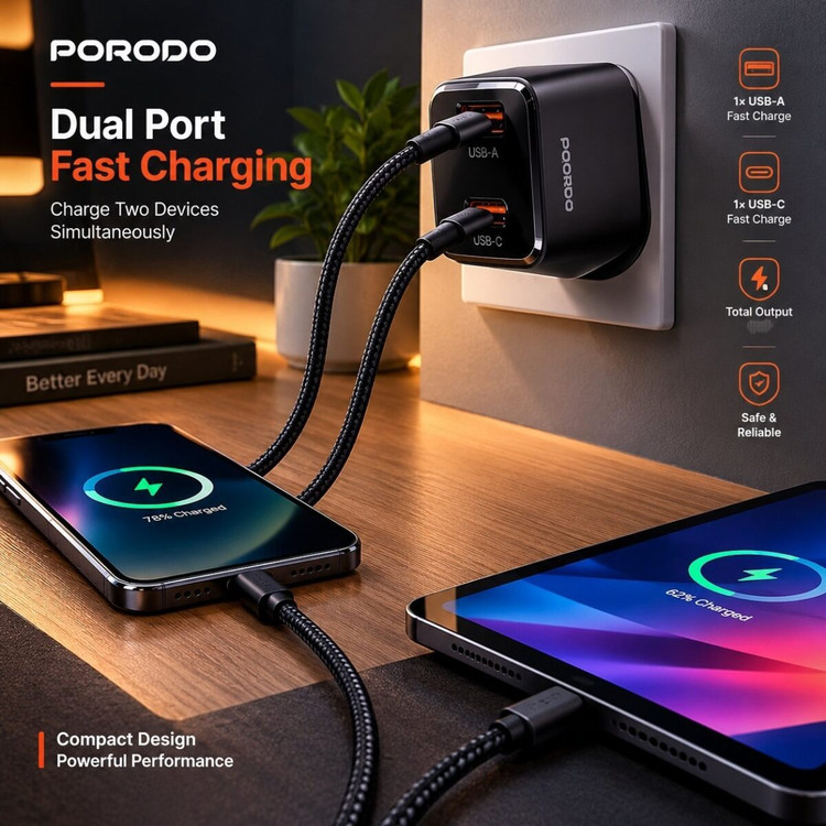 آداپتور دیواری Porodo Viktor Series PD805